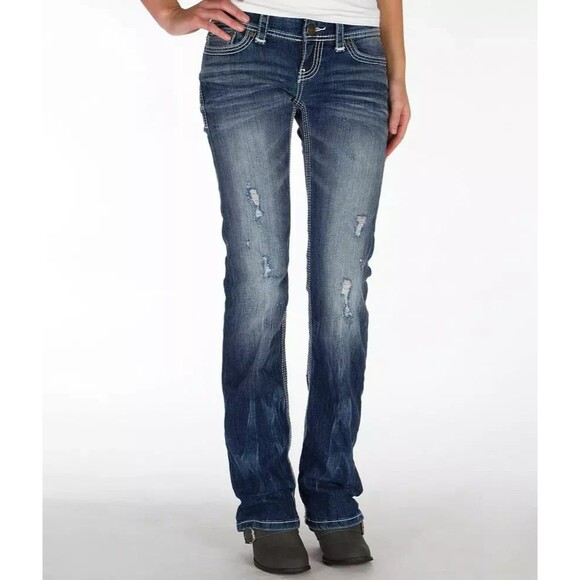 Buckle Denim - Buckle BKE Sabrina Boot Leg Jeans  Size 28 (actual 32 x 29)  Lowrise Distressed